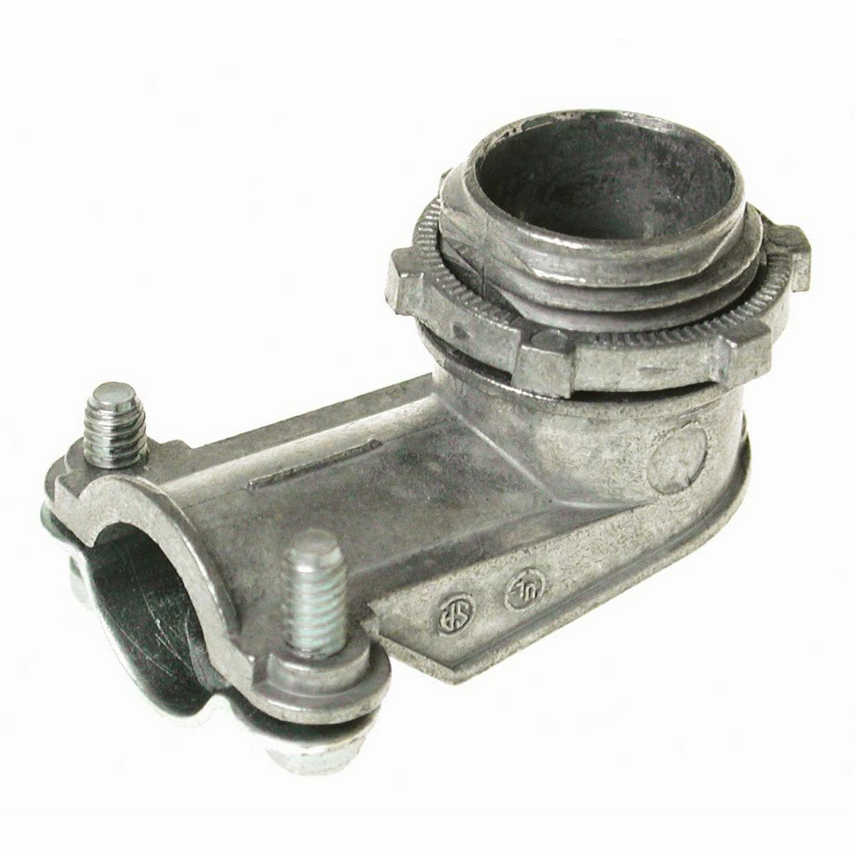 90 Degrees Squeeze Connectors, Uninsulated Die Cast Zinc, 3/8 In. TradeSize,For 1/2 In. knockout