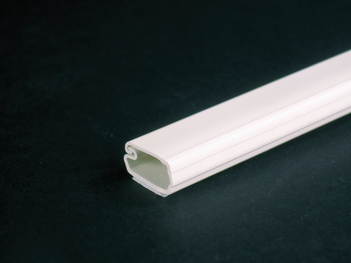 Uniduct; Single Channel Low-Voltage Latching Raceway; 6 ft Length x 3/8 Inch Width x 3/4 Inch Height, Plastic, Smooth, White