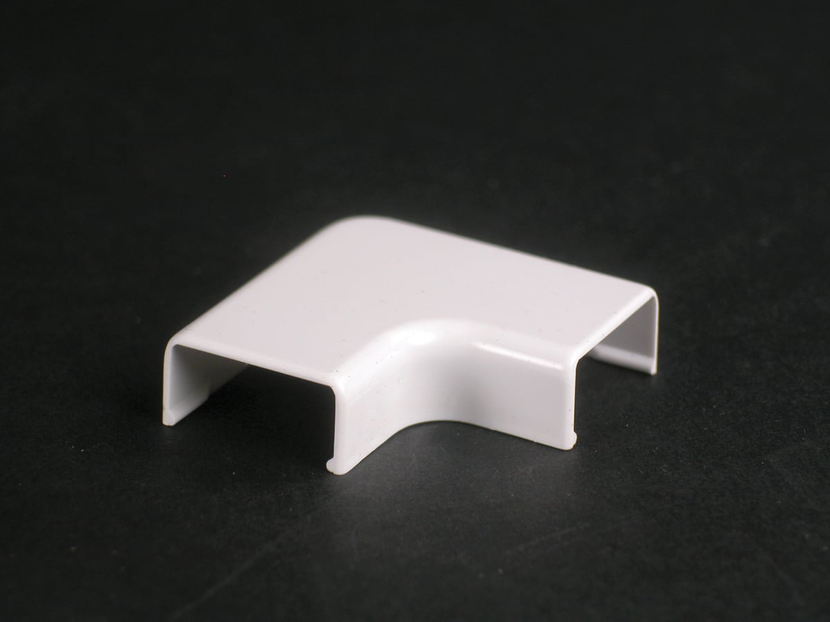 90 deg Non Metallic Flat Elbow Fitting; 1-1/2 Inch Length x 3/4 Inch Width Ivory