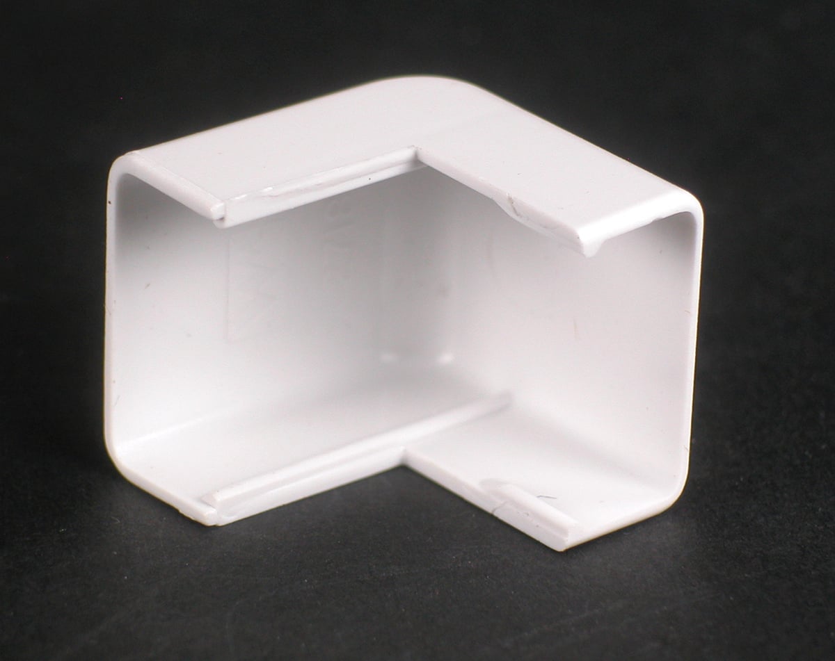 Single-Channel Uniduct 2700 Series External Elbow Fitting; 1 Inch Length x 3/4 Inch Width Ivory, Nonmetallic