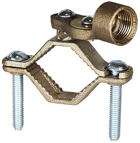 1-1/4 to 2" Ground Clamp with 3/4" Hubs Bronze