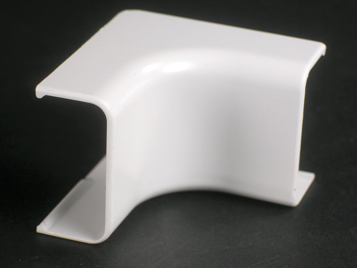 Single-Channel Non Metallic Internal Elbow Fitting; 2-1/4 Inch Length x 1-1/2 Inch Width Ivory, PVC