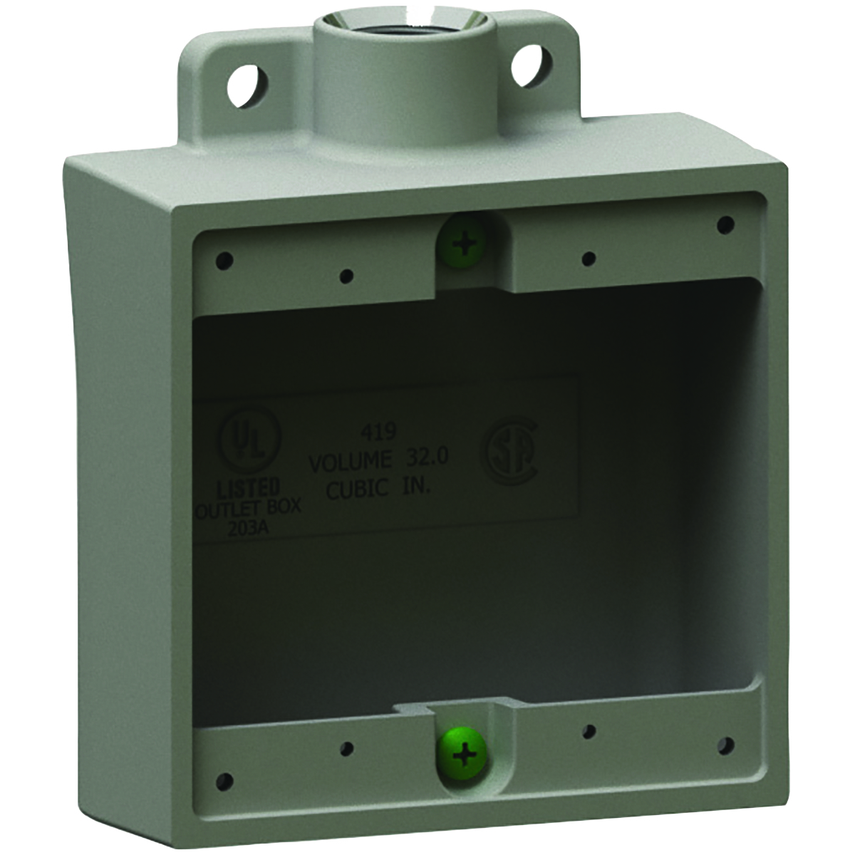 3/4"Aluminum, 2FS Type Two Gang Shallow Device Box