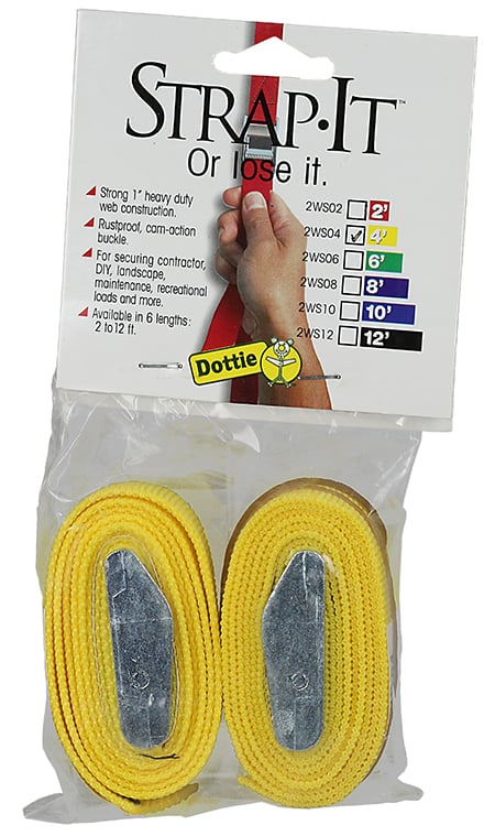 Web Strap, 4 ft. length, Nylon material, Yellow, 2 piece