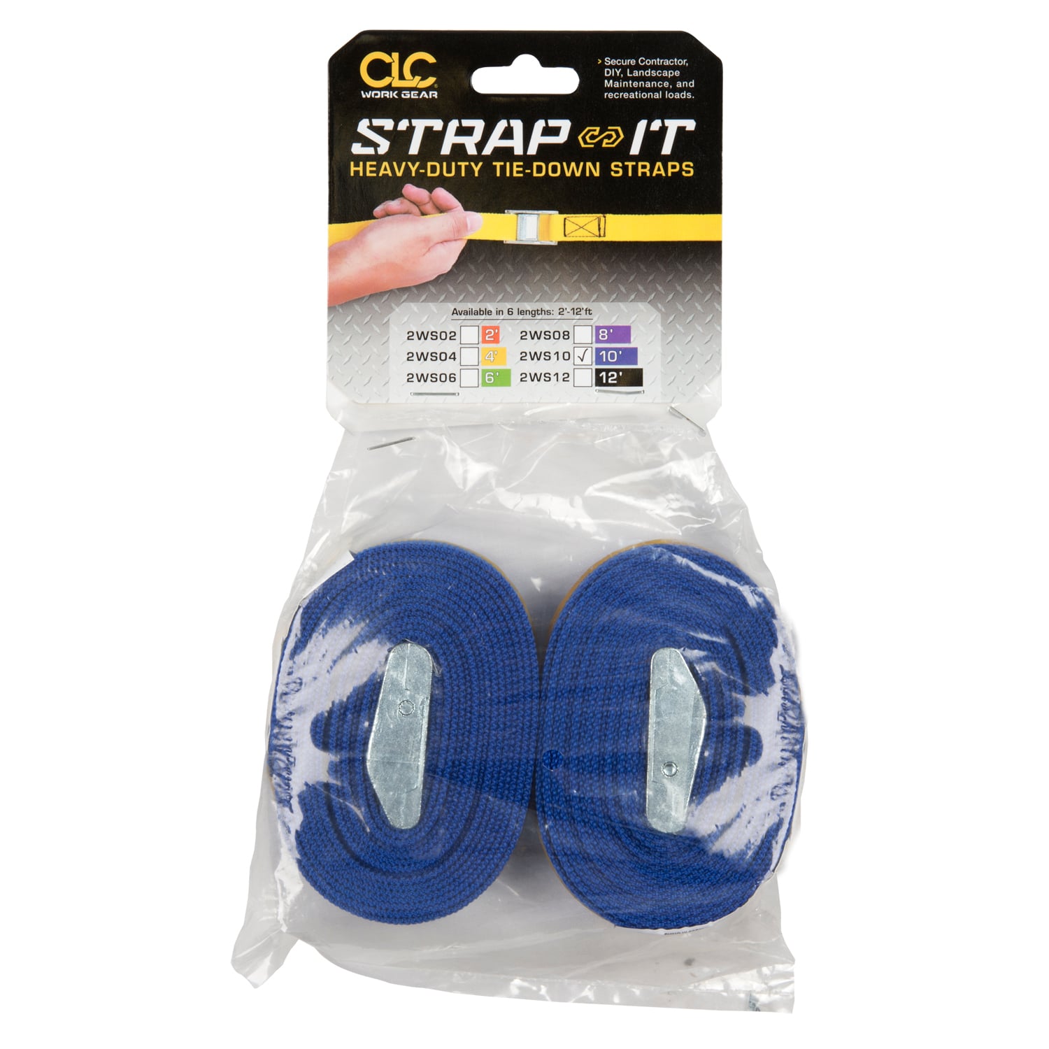 Web Strap, 10 ft. length, Nylon material, Blue, 2 piece