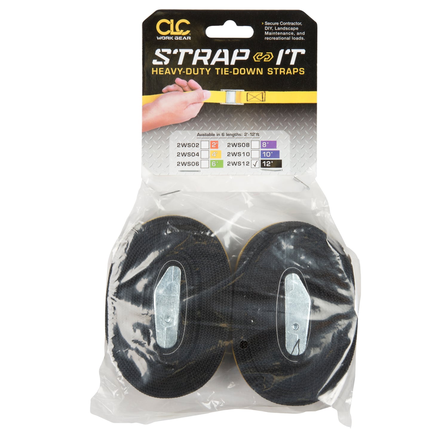 Web Strap, 12 ft. length, Nylon material, Black, 2 piece