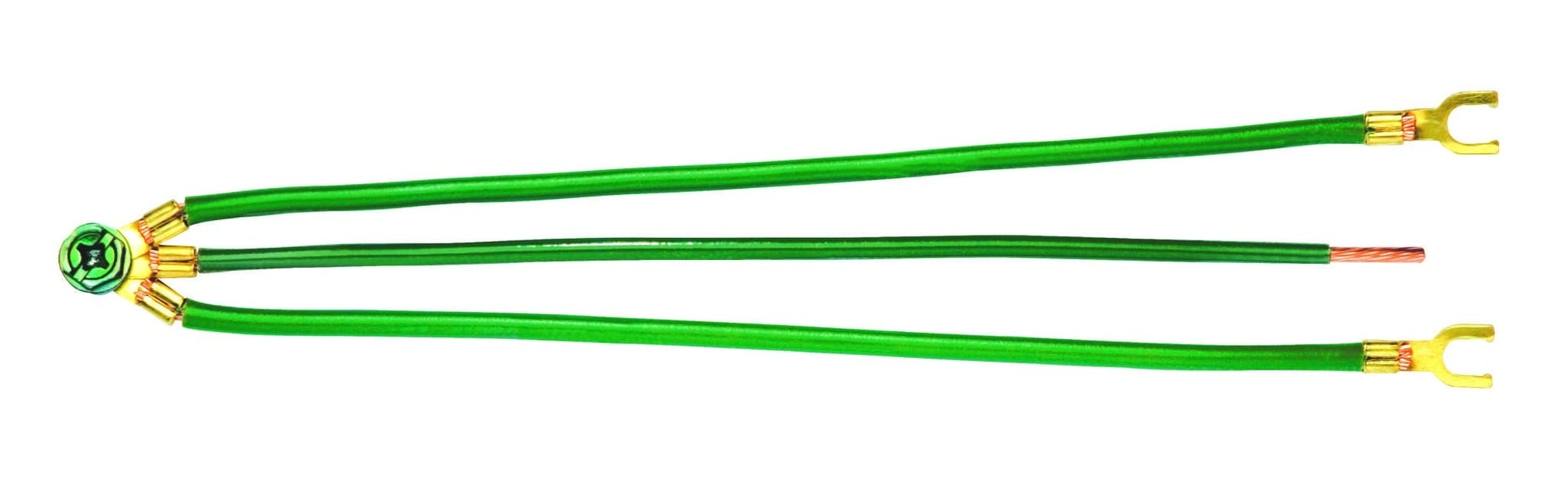 IDEAL, Grounding Tail, Combo, Wire Size: 12 AWG, Wire Type: Solid, Stranded, Includes: 3-Wire Tail Joined With #10 Ring And Ground Screw, One Stripped Tail And Two #10 Fork Tails