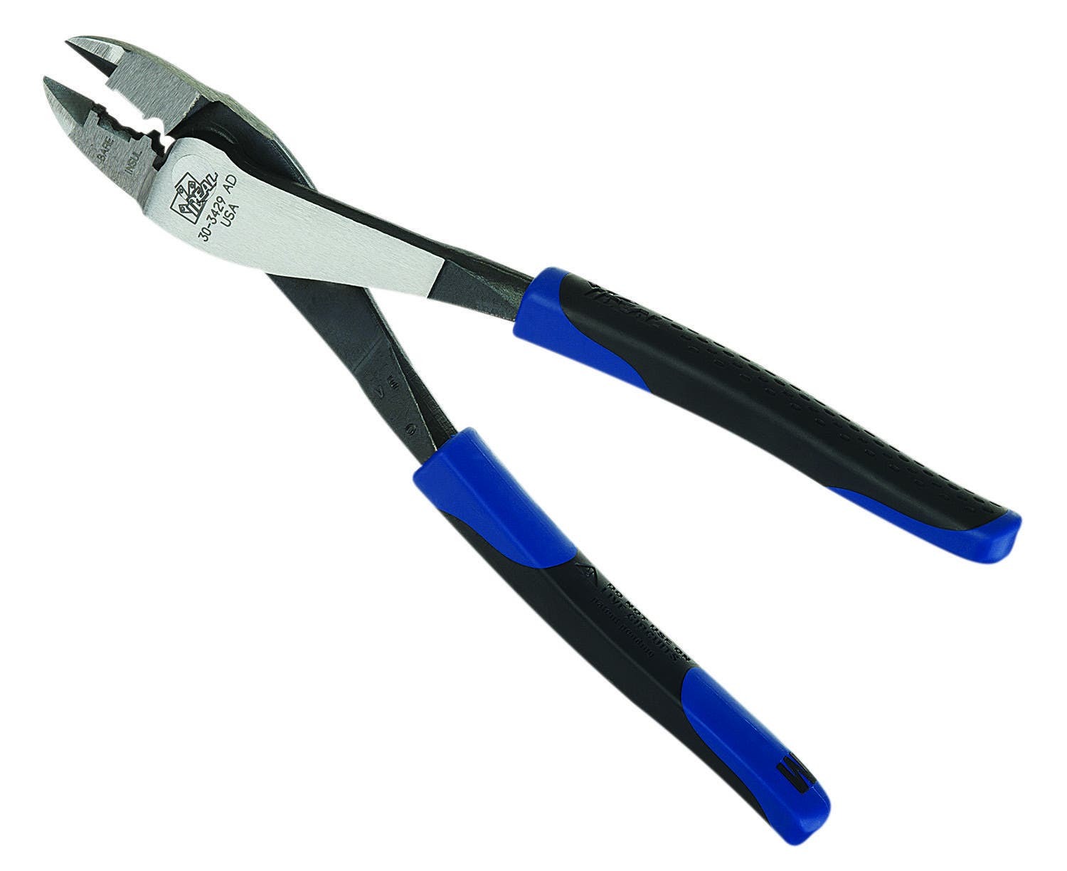 Smart-Grip Multi-Crimp Tool, Overall Length: 9-3/4 IN, Solid, Comfort-Grip, Vinyl Coated Handle, High-Carbon Steel, For Crimping Bare And Insulated Terminals And Splicing 10 - 22 AWG Wire
