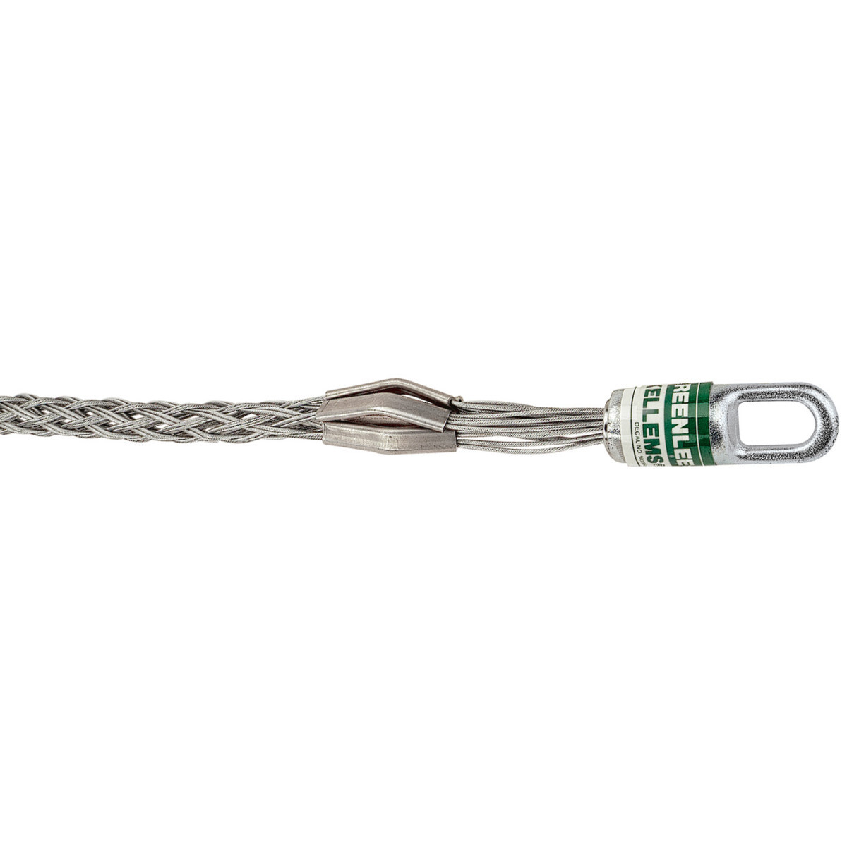 K-Basket Type Pulling Grip for Cable Diameter Range .50" - .61" (12.7 mm - 15.5 mm).  Use to pull in conduit or tray.  Heavy-duty, long, hard runs.  Double-weave galvanized steel mesh with forged steel swivel eye.  Select the grip with a maximum rated capacity that meets or exceeds the cable puller's maximum pulling force.