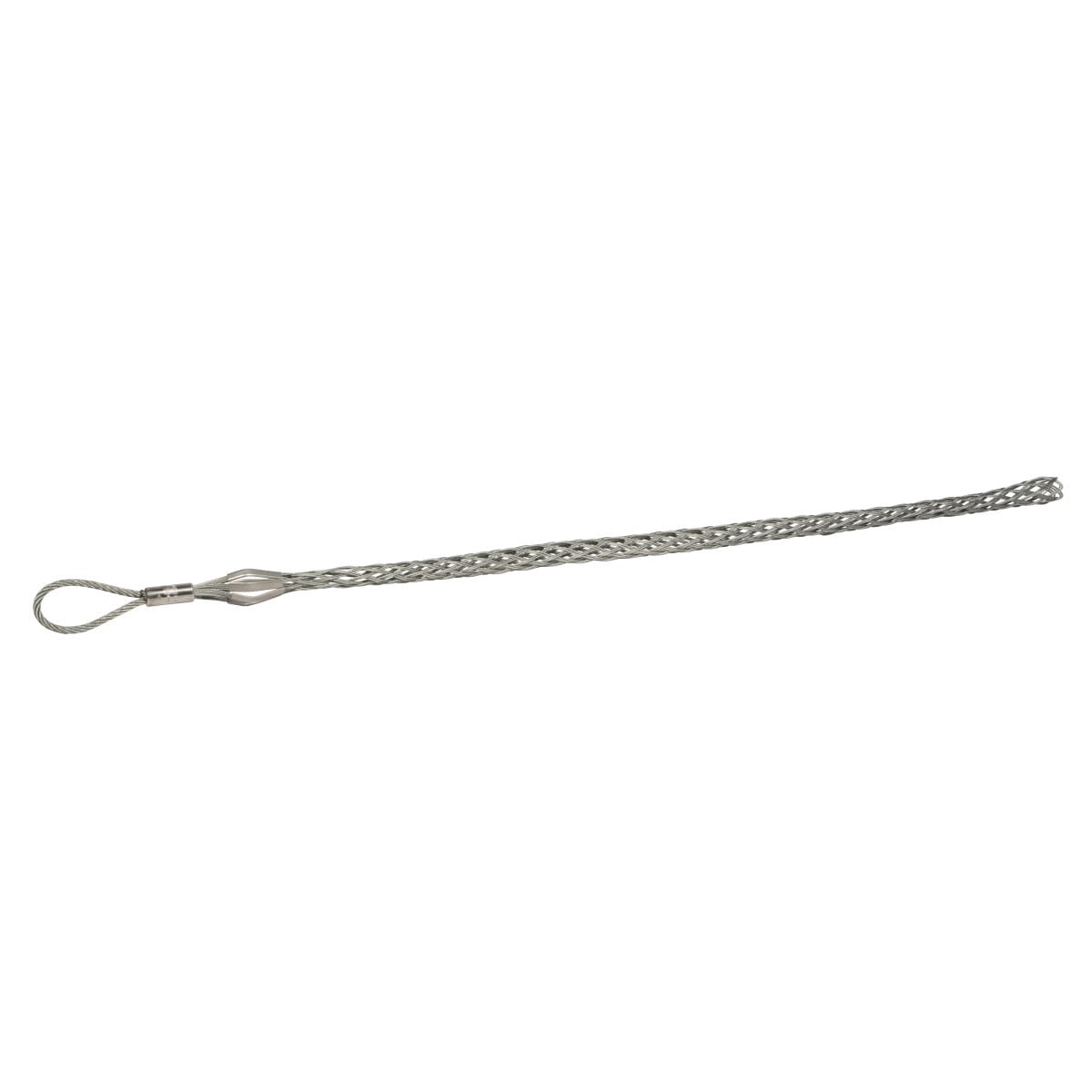 T-Basket Type Pulling Grip for Cable Diameter 2.0 - 2.49" (50.8 mm - 63.3 mm).  Use to pull in conduit or tray.  Medium-duty pulls.  12" (304.8 mm) eye length.  Mesh length 36" (914.4 mm).  Double weave galvanized steel mesh with flexible pulling eye.  Select the grip with a maximum rated capacity that meets or exceeds the cable puller's maximum pulling force.