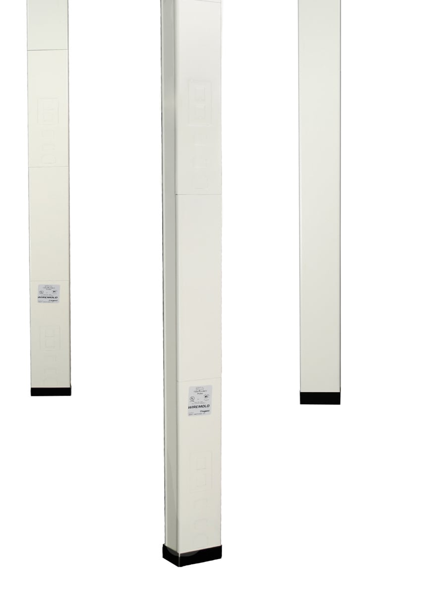 Tele-Power® Blank Steel Pole, Series: 30TC, 10 ft 5 in Length, 2-3/4 in Width, 3 in Depth, Aluminum, Ivory, Painted