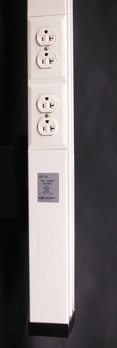 10'5 in. Steel Tele-Power Pole, Two Duplex, Ivory