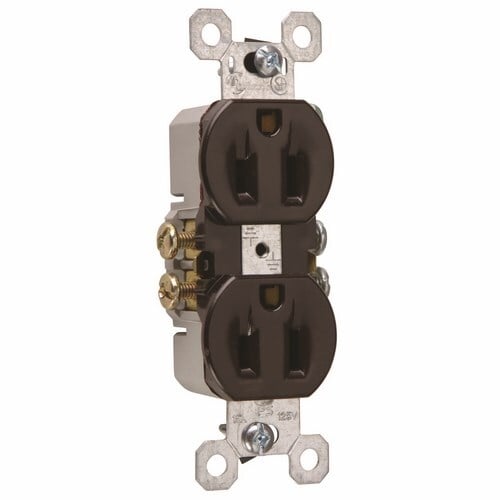 Duplex GroundingReceptacle. 15 amp, 125 volt. Brown.