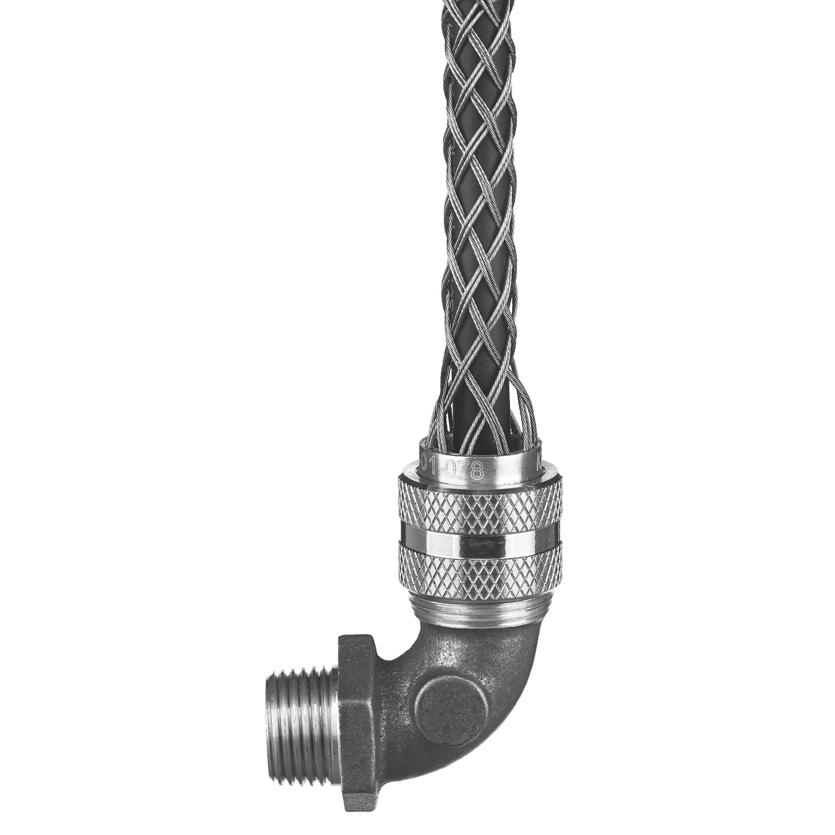 Kellems Wire Management, Deluxe Cord Grips, 90 Degree Male, .375-.500", 1/2" with Mesh