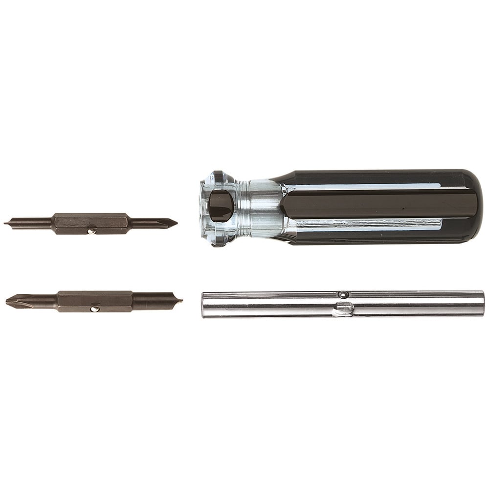 Multi-Bit Screwdriver, 4-in-1, Ph Bit #1, #2, Sl Bits 3/16-Inch, 1/4-Inch, 7-Inch