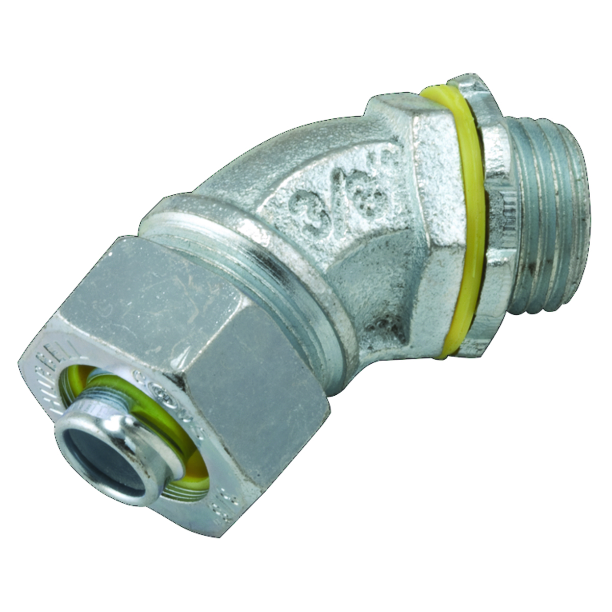 45 Degrees Uninsulated Connectors Steel/Malleable Iron, 3/8 In. Trade Size