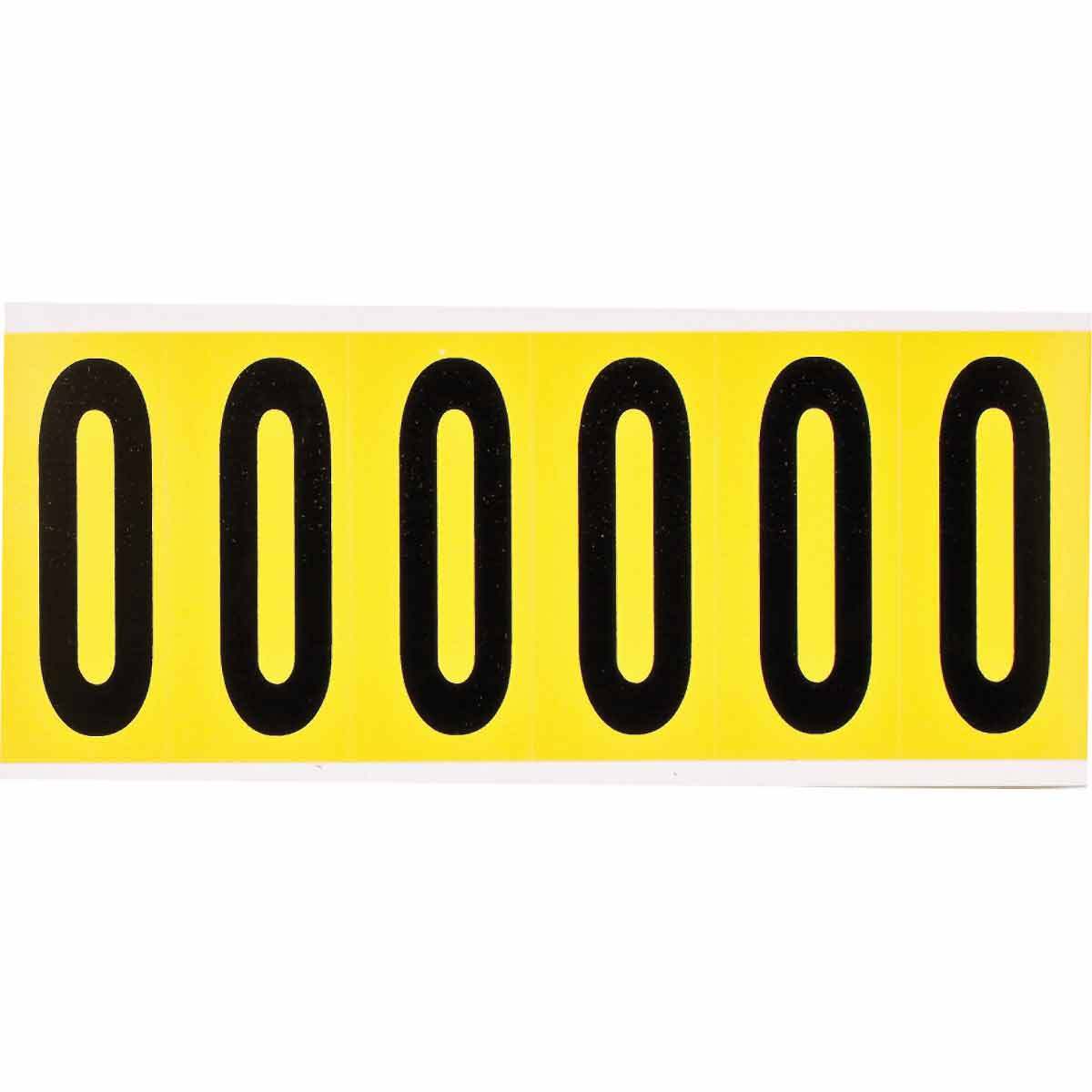 3 in Vinyl N&L Black on Yellow 0 6/PK
