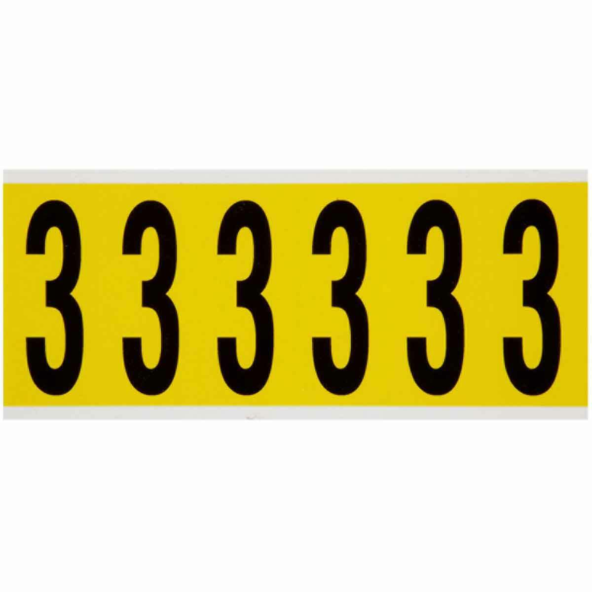 3 in Vinyl N&L Black on Yellow 3 6/PK