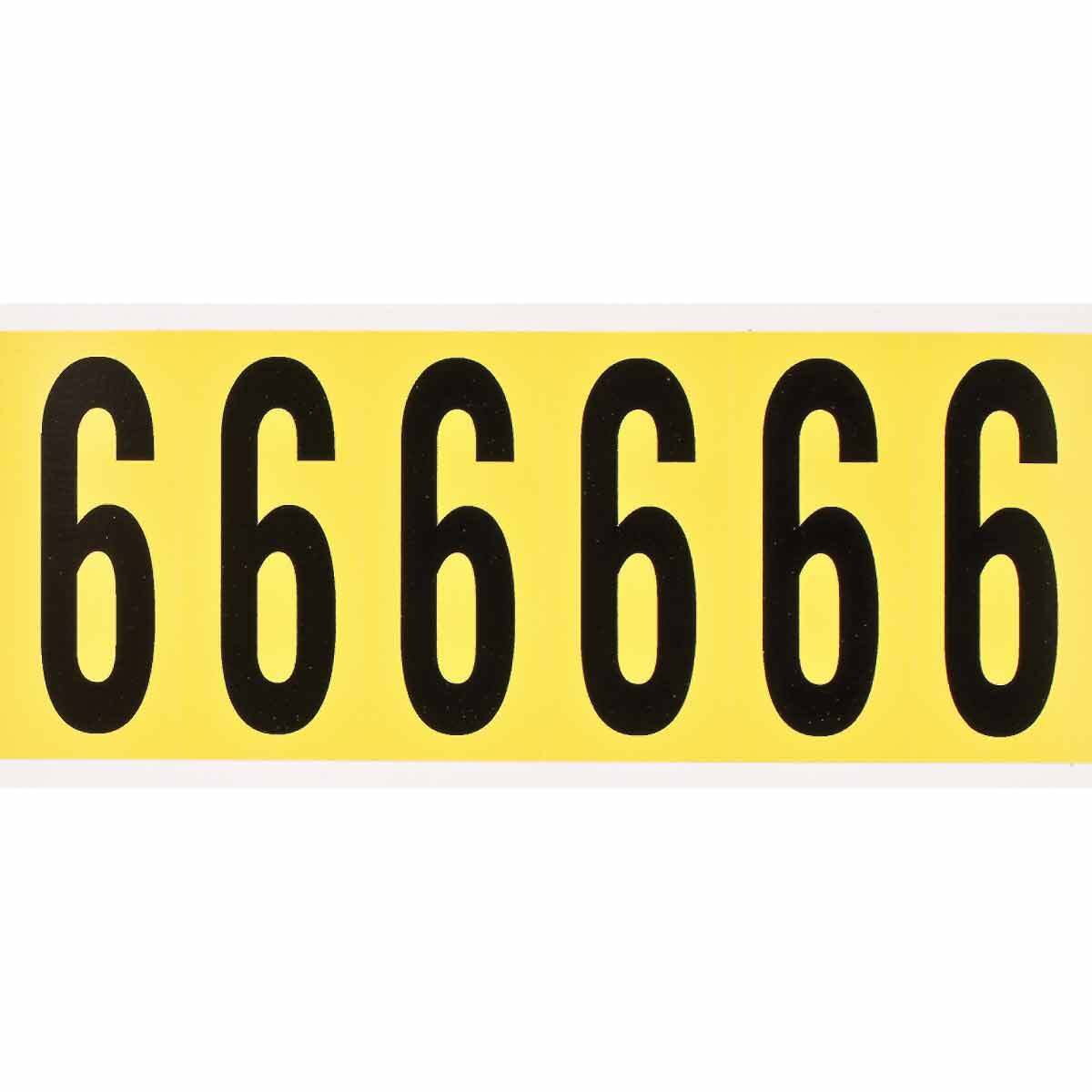 3 in Vinyl N&L Black on Yellow 6 6/PK