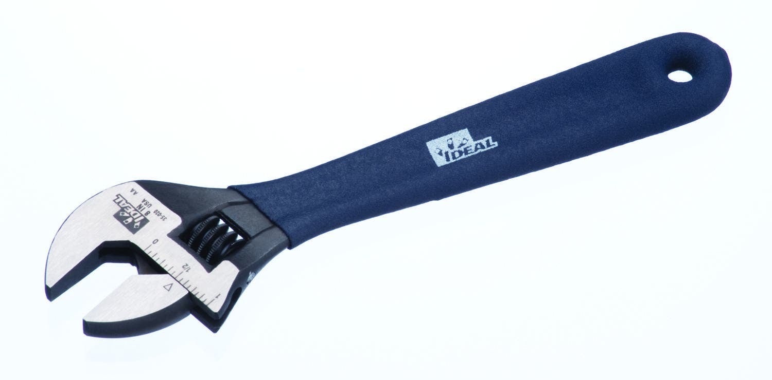 IDEAL, Wrench, Adjustable, Jaw Capacity: 1-1/8 IN, Overall Length: 8 IN, Construction: Forged steel, Warranty: Lifetime Guarantee
