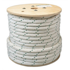 Double-Braided Composite Rope for Cable Pullers,600' length with 6,500 pound Maximum Rated Capacity.  Double-braided inner core with an extra double-braided outer jacket for added strength and less stretch.  White with green tracer.  Rot and mildew resistant.  Factory spliced eyes at both ends.  Lowest stretch.  Select a rope with a maximum rated capacity that meets or exceeds the cable puller's maximum pulling force.