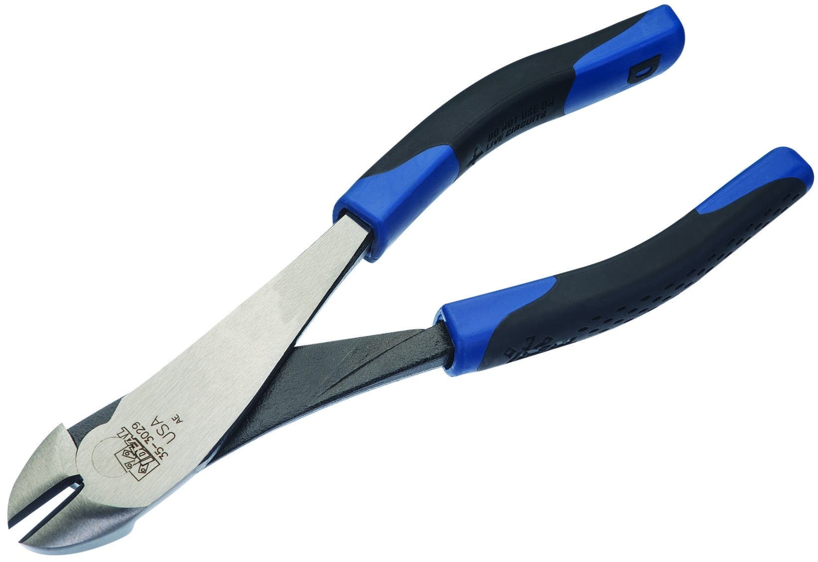 Smart-Grip High-Leverage Diagonal-Cutting Pliers, Overall Length: 8 IN, Ergonomic, Cushion-Grip, Vinyl Coated Handle, High-Carbon Steel, Diagonal Angle Head Plier, Standard Nose, Operation: Standard Cutting, For General Use