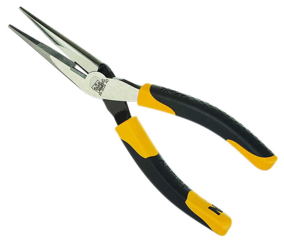 LASERedge Smart-Grip Long-Nose Pliers With Cutter, Overall Length: 8-1/2 IN, Vinyl-Coated, Comfort-Grip Handle, Drop-Forged, High-Carbon Steel, Side Cutter: Yes, For Cutting Hardened Wire, Bolts And ACSR