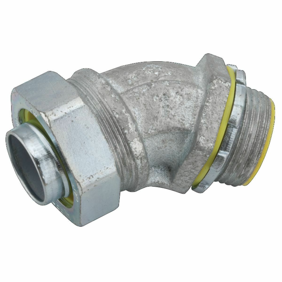45 Degrees Insulated Connectors Steel/Malleable Iron, 1 In. Trade Size