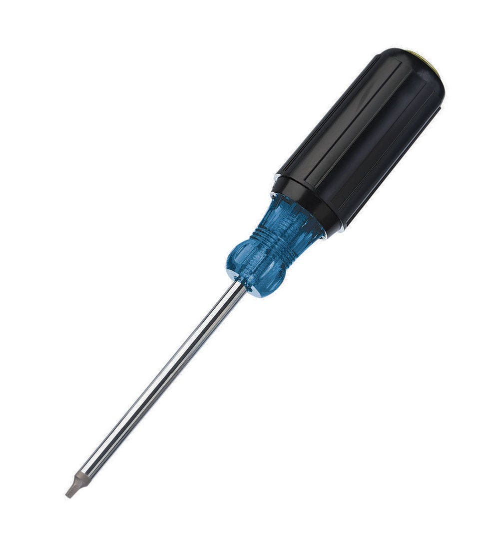 IDEAL, Screwdriver, Square Head, Tip Size: #1, Shank Length: 4 IN, Blade Material: Chrome Vanadium Steel, Blade Finish: Nickel-Chrome Plating, Screw Size: 5, 6, 7, Warranty: Lifetime Guarantee