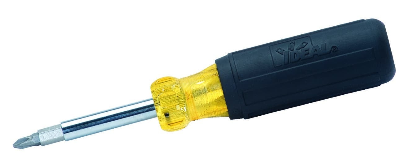 IDEAL, Screwdriver/Nutdriver, 10-In-1, Handle Type: Cushion Grip, Includes: 35-940, 1/4 IN Slotted - #2 Phillips, 35-941, 3/16 IN Slotted - #1 Phillips, 35-942, #1 And #2 Square Reces, 35-943, #15 And #10 Torx, Warranty: Lifetime Guarantee