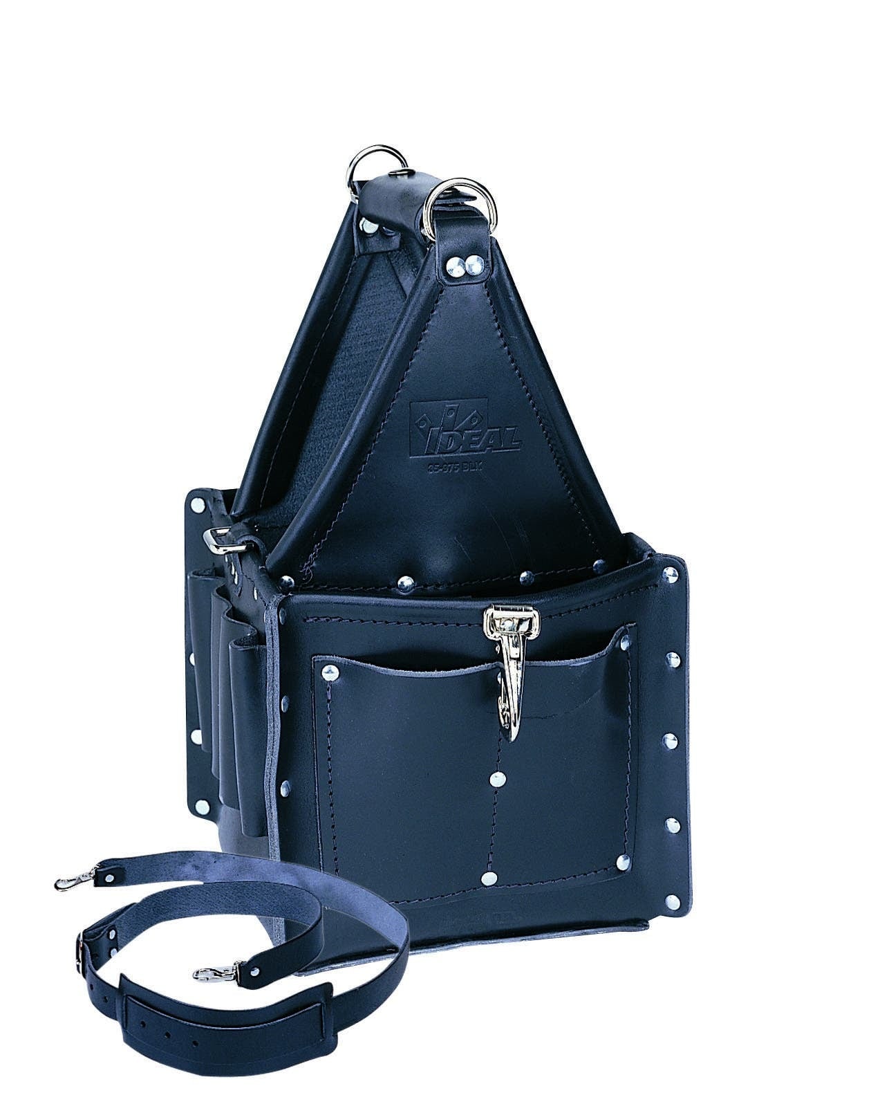 Tuff-Tote Ultimate Tool Carrier, Black, Number Of Pockets: 21, Bag Type: Tool Carrier, Premium Leather, Includes: Removable Shoulder Strap, Dimensions: 8 X 8 IN