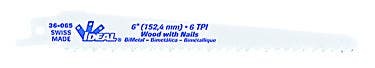 IDEAL, Blade, Reciprocating, Wood w/Nail, Width: 3/4 IN, Length: 12 IN, Thickness: 050 IN, Teeth Per Inch: 6 TPI, Material: Bi-Metal, Teeth Type: High-Speed Steel, Blade Back: Taper