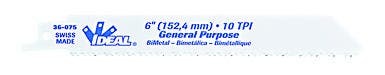 IDEAL, Blade, Reciprocating, General Purpose, Width: 3/4 IN, Length: 6 IN, Material: High-speed steel teeth, Bi-metal, Thickness: 035 IN, Teeth Per Inch: 10 TPI, Blade Back: Straight