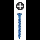 Phillips Head Concrete Anchor System, 3/16 in. diameter, 1-1/4 in. length, Hi-Low thread type, 5/32 x 3-1/2 in. drill size, Flat head type, Ceramic Coated Blue finish, Drill included, #2 bit size, Phillips drive type