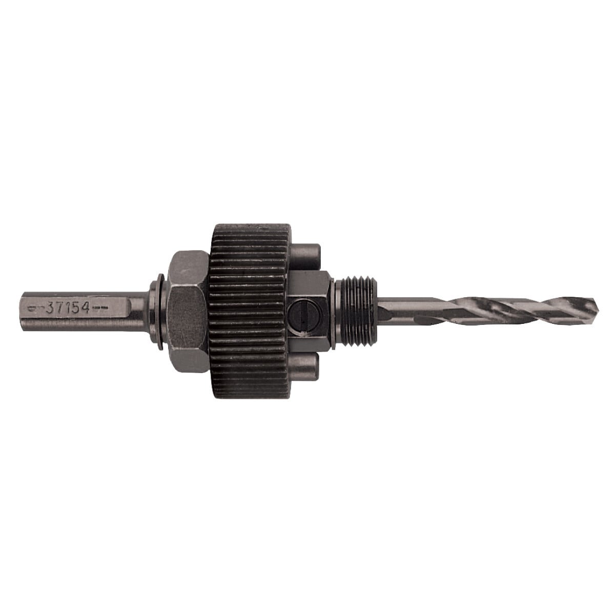 Shank Arbor with High-Speed Steel Pilot Drill Bit.  5/16" shank, 3/8" minimum chuck size.  Use with 1-1/4" - 2" Hole Saws.  The best arbor in the industry ensures a solid connection without any gaps or wobbling.  Arbors include replaceable, high-speed steel pilot drill.  Pilot drills have unique split-point tip design.  Use with Greenlee bi-metal hole saws, recessed light holesaws and carbide-grit hole saws (carbide-tipped pilot drill sold separately).  Can be used with Greenlee #901 or #904 bit extensions.