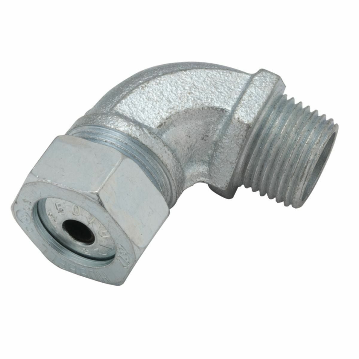 90 Degree Strain Relief Cord Connectors Steel/Malleable Iron, .375 -.500In. Cable Ranges 1/2 IN