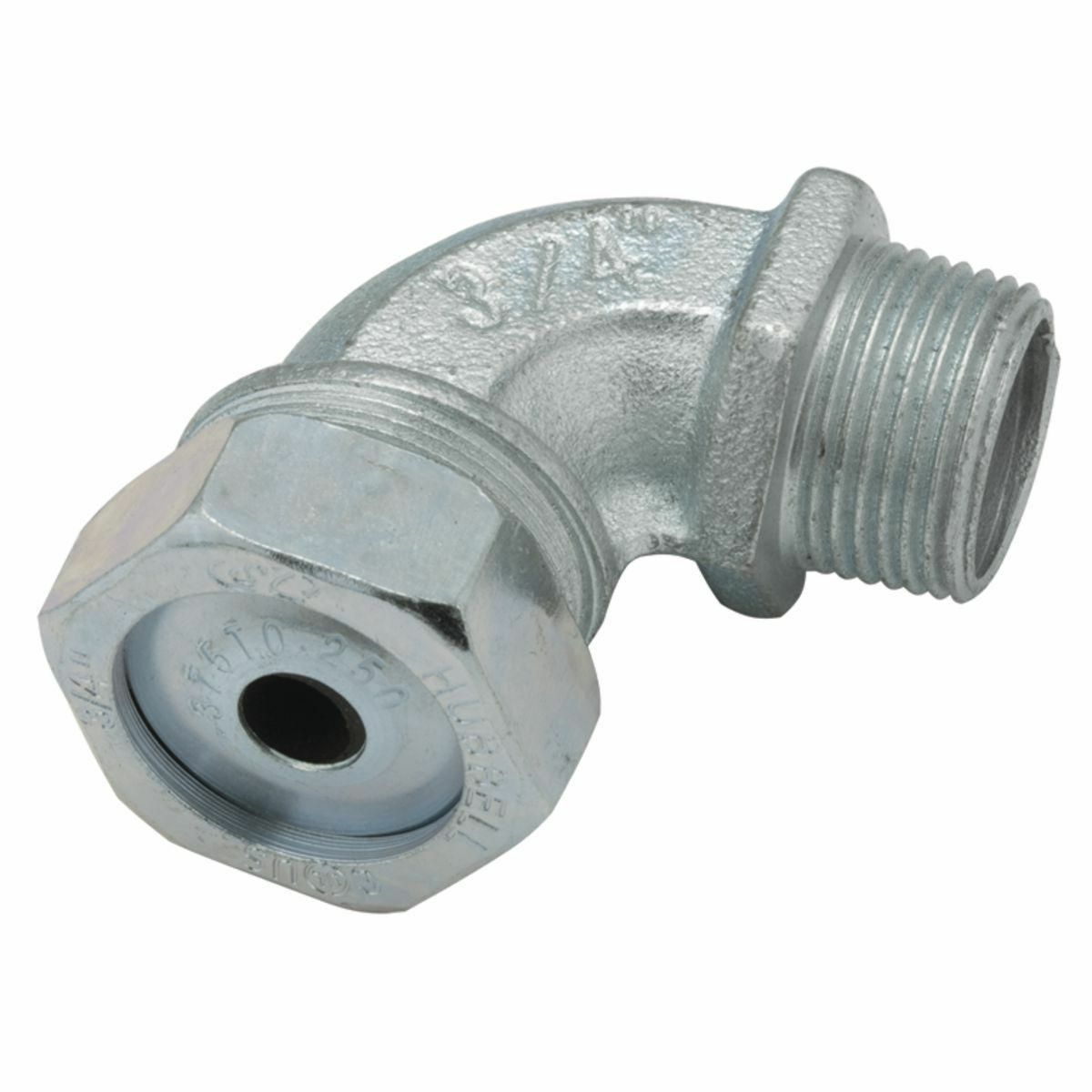 90 Degree Strain Relief Cord Connectors Steel/Malleable Iron, .650 -.700In. Cable Ranges