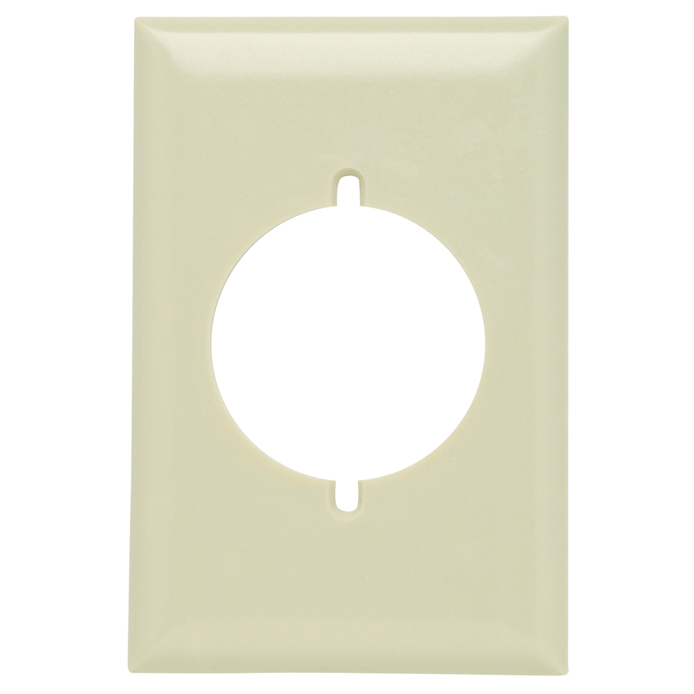 OneGang Power Outlet Receptacle Opening, 2.156 hole for 2.125 diameter device -2 mtg. holes,IvoryThermoset.