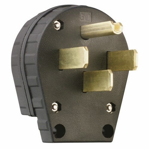 50amp 125/250volt, Angle Plug, Black
