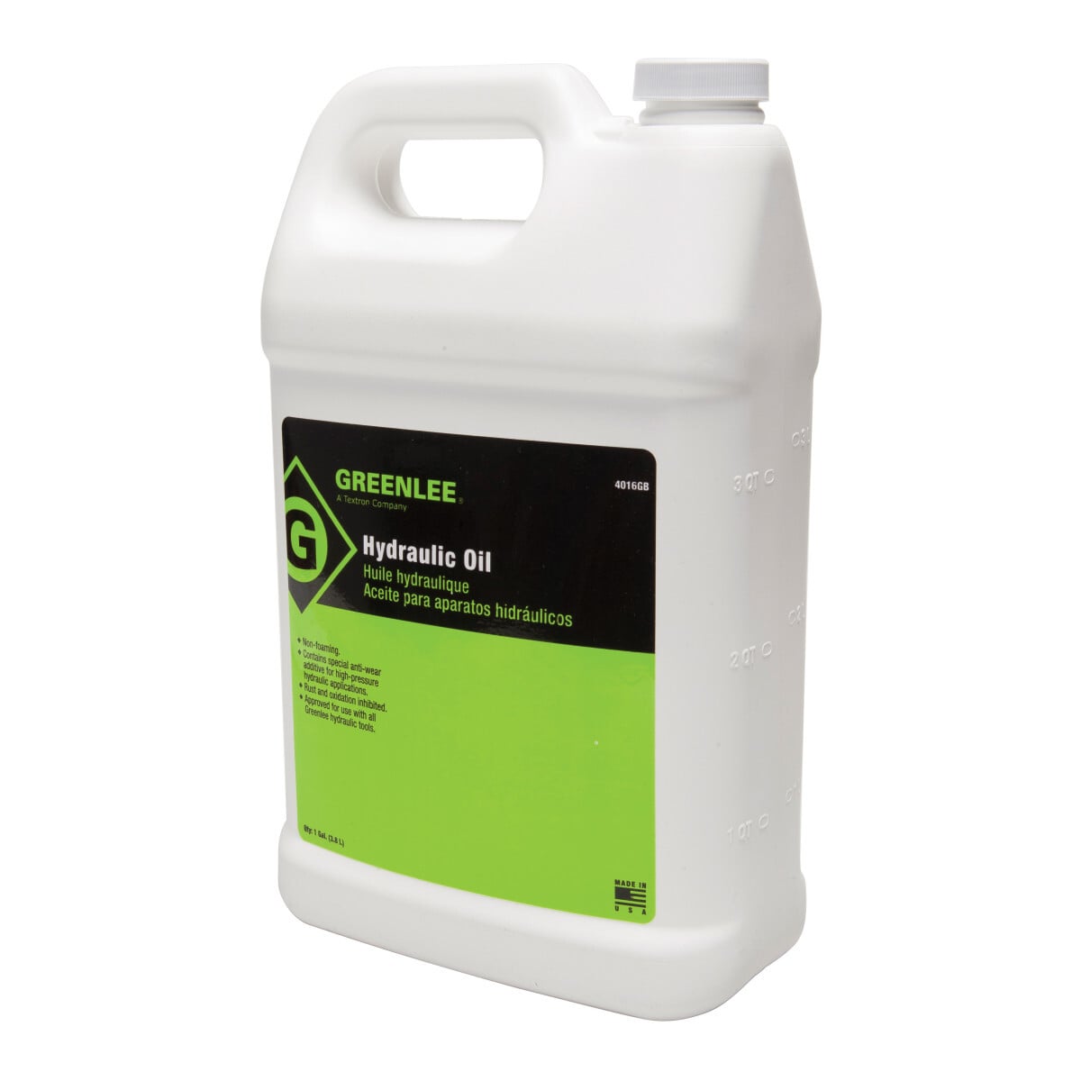 Hydraulic Oil 1 Gallon.  Specially compounded for use with Greenlee hydraulic equipment.  Refinery-filtered to give you the finest oil available.