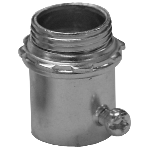 Features:1 1/32IN Dia X 2 7/32IN Length, 7/16 IN Thread Length, Concretetight, Standard:UL 514B, CSA C22.2, NEMA FB-1, Size:0.5IN, Connection:Male NPS Thread, Material:Steel, Finish:Zinc Electro Plated,Insulation:Insulated Throat, Temperature Rating:90CE