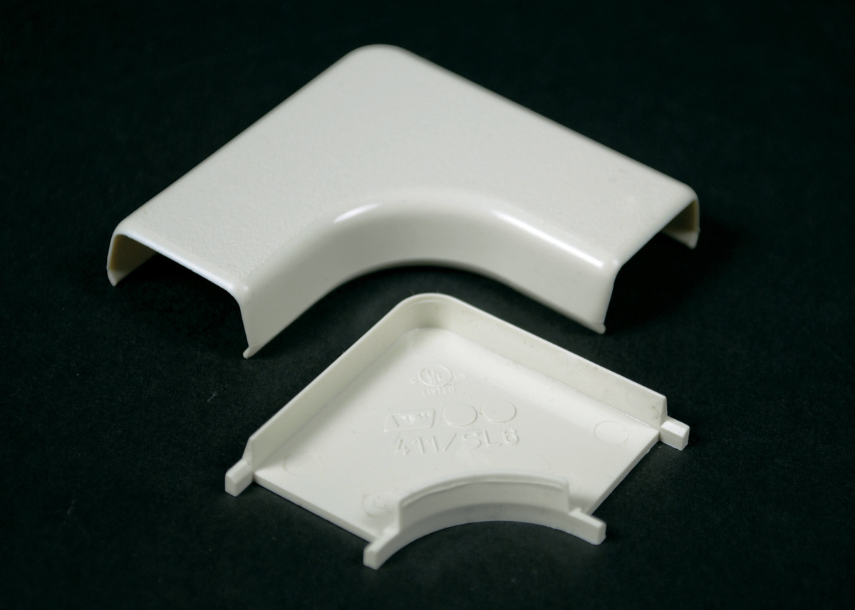 Flat Elbow Fitting, 90 Degree, 2.0625 Length, White