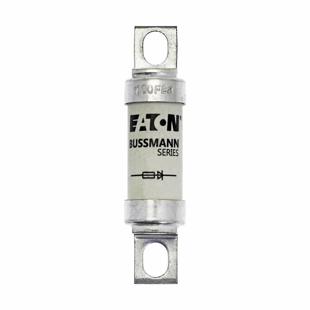 Eaton Bussmann series high speed British standard fuse, 100A, 200 kAIC, None, Fuse, Blade end X blade end, Stud - 100FE