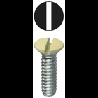 Oval Head Wall Plate Screw, Steel material, 5/16 in. length, #6-32 thread size, Almond head color, Painted finish, Slotted drive
