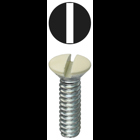 Oval Head Wall Plate Screw, Steel material, 5/16 in. length, #6-32 thread size, Ivory head color, Painted finish, Slotted drive