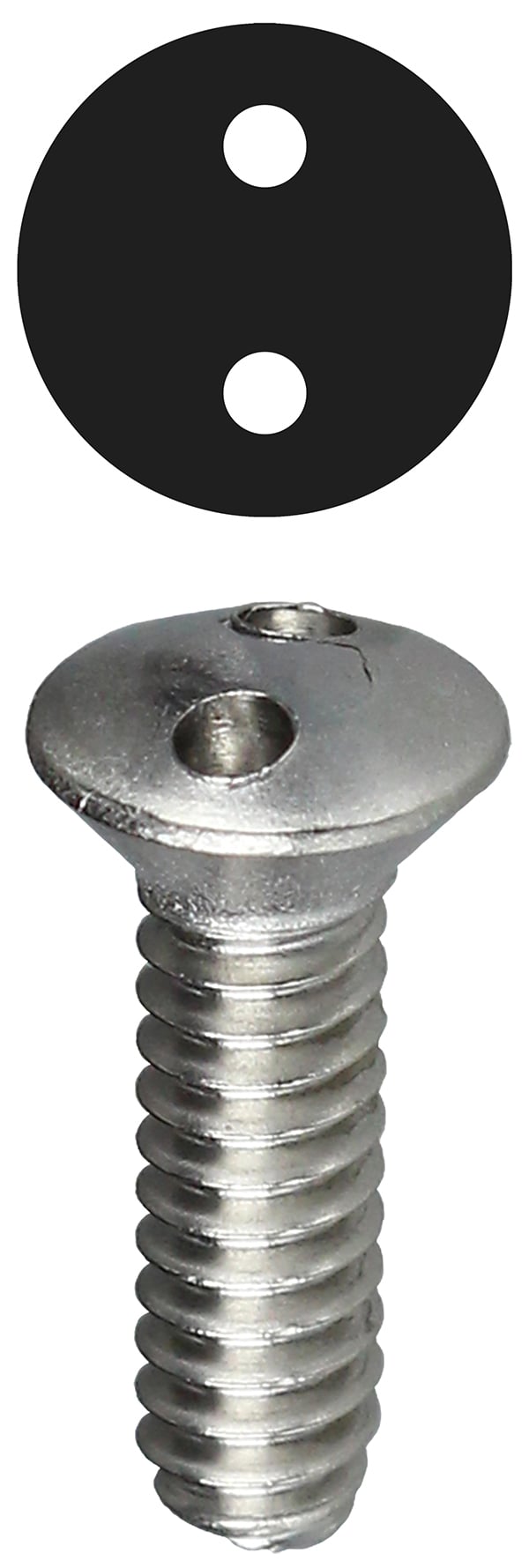 Oval Head Wall Plate Screw, Steel material, 1/2 in. length, #6-32 thread size, Tamper Proof head color, Tamper Proof Stainless Steel Plated finish, Slotted drive