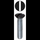 Oval Head Wall Plate Screw, Steel material, 3/4 in. length, #6-32 thread size, Brown head color, Painted finish, Slotted drive