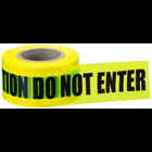 IDEAL, Tape, Barricade, Legend: Caution Do Not Enter, Size: 3 IN Width X 1000 FT Length, Color: Yellow, Composition: LDPE IDEAL Specs, Tensile Strength: 2350 PSI TD, 1893 PSI MD ASTMD882, Thickness: 2 MIL, Material: Polyethylene