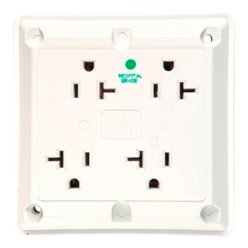 Hospital Grade Quad Receptacle 20amp 125volt, White
