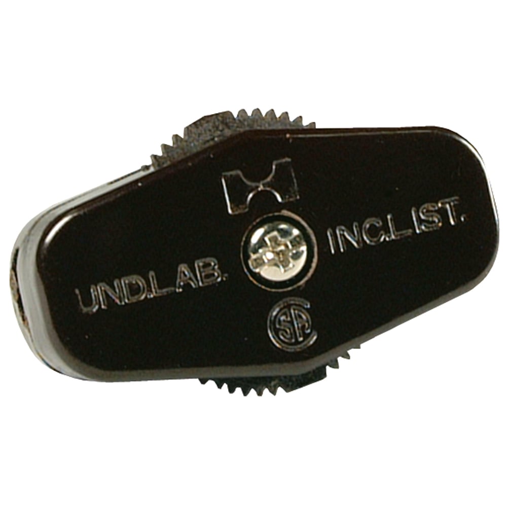 In-Line cord switch, light-duty. 6 amp, 125 volt. Brown.